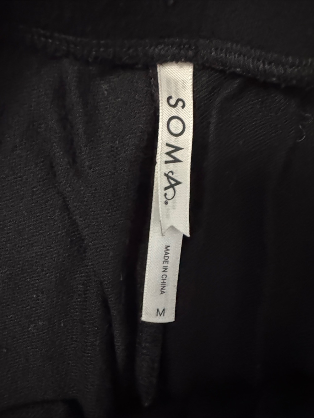 Soma Black Pajama Set with Cream Waist Tie - Picture 3 of 5